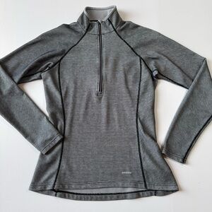 Patagonia Women’s Capilene Midweight 1/2 Zip Baselayer Top Black/White Medium